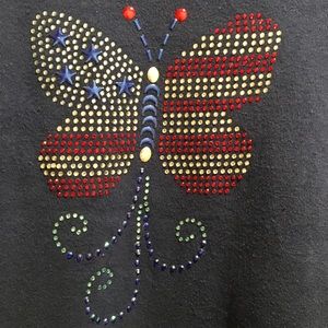 Quacker Factory Patriotic US flag butterfly 3X